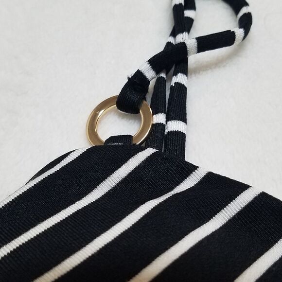 VINTAGE Cache Black Striped Hook Belted Dress - Picture 12 of 15